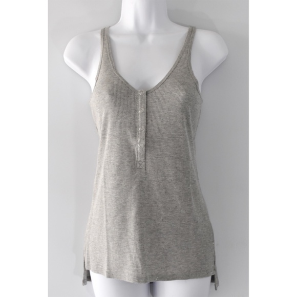 ATM WOMEN NWT $245 SPARKLE WRESTLER HENLEY GREY/GOLD TANK. SIZE S - Picture 4 of 11